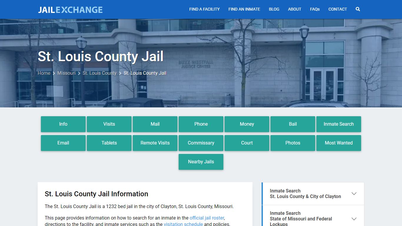 St. Louis County Jail, MO Inmate Search, Information